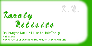 karoly milisits business card
